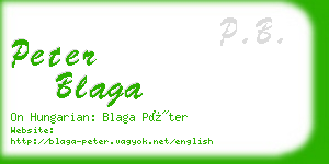 peter blaga business card
